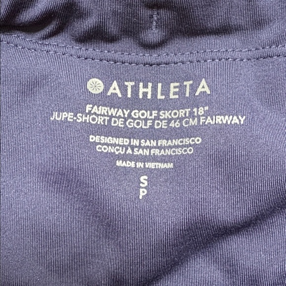 Athleta Fairway High Rise Golf 18" Skort skirt Built in Shorts Navy Blue Small S - Picture 7 of 8
